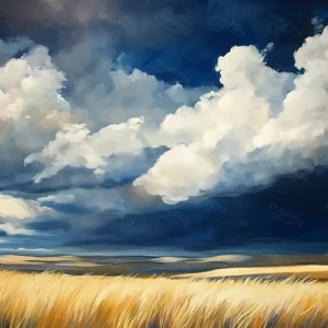 Wolkenpracht boven Gouden Velden - Olieverf / 40x60 Offre Exclusive