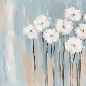 Witte Bloemen op Zachte Achtergrond - Dibond / 30x40 Authentique