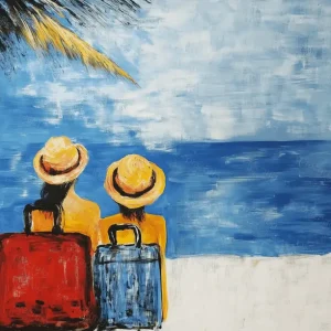 Zomers Avontuur aan Zee - Canvas / 30x40 Produit De Marque