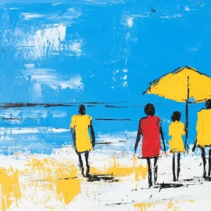 Zomers Strandtafereel - Olieverf / 40x60 Must-Have