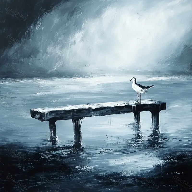 Zeemeeuw op Oude Steiger - Canvas / 50x50 Expédié Aujourd’hui