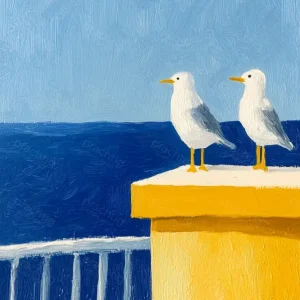 Zeezicht met Meeuwen - Olieverf / 30x40 Jusqu’à Épuisement Des Stocks