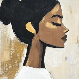 Zijaanzicht van een vrouw - Dibond / 30x40 Must-Have