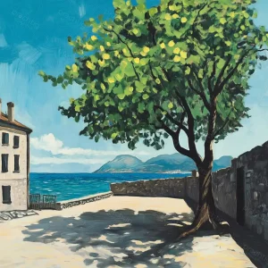 Zomers Uitzicht aan Zee - Dibond / 30x40 Offre Spéciale