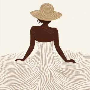 Achat Immédiat Zomerse vrouw met strohoed - Olieverf / 40x50