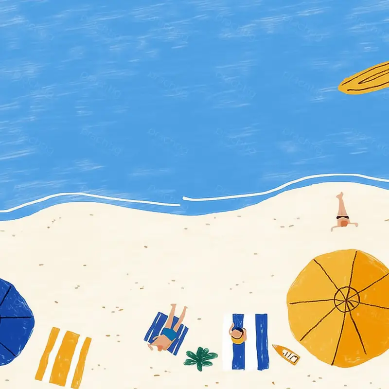 Zonnige Dag aan Zee - Canvas / 60x60 Nouvel Arrivage