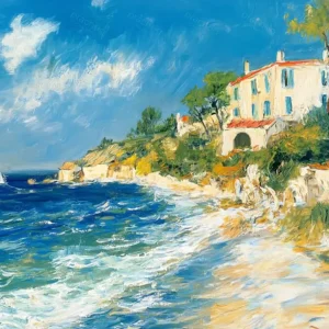 Zonovergoten Kust met Villa - Canvas / 30x40 Achetez Aujourd’hui