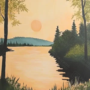 Zonsondergang boven serene wateren - Canvas / 30x40 Affaire À Saisir