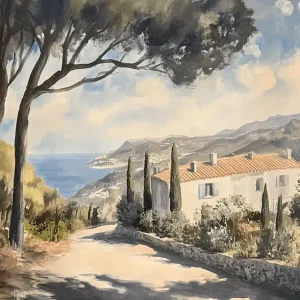 Zonovergoten Middellandse Zeezicht - Dibond / 30x40 Achat Immédiat