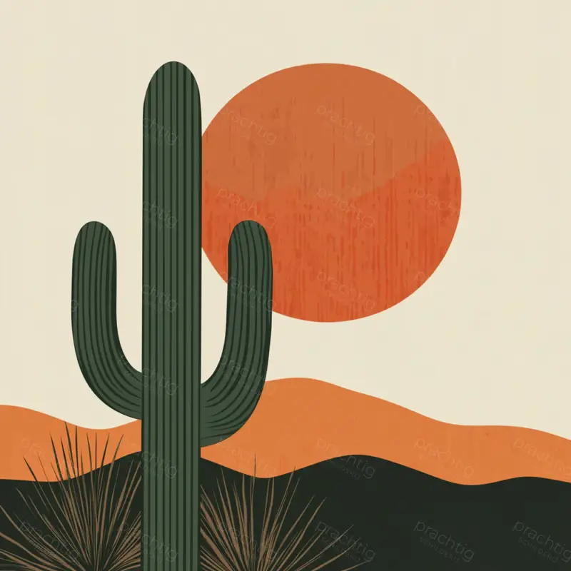 Zonsondergang in de woestijn - Dibond / 50x50 Super Prix