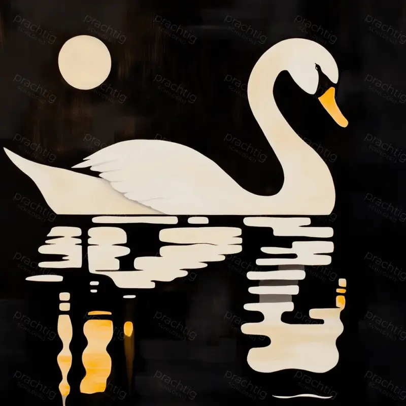 Zwaan bij Nacht - Canvas / 40x40 Offre Limitée