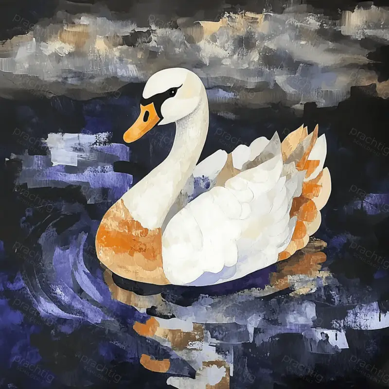 Zwaan op donkere wateren - Canvas / 30x30 Must-Have