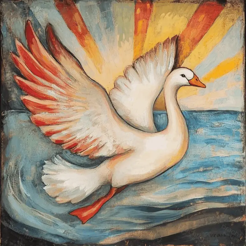 Zwaan in stralende zonsopgang - Dibond / 50x50 Offre Spéciale