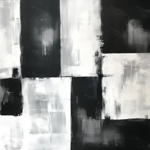 Zwart-Wit Harmonie - Olieverf / 60x80 Quantité Limitée