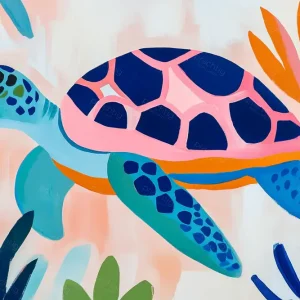 Zwevende Schildpad Droom - Olieverf / 60x90 Promotion