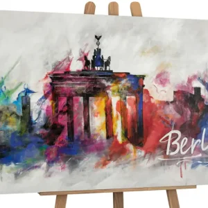 Abstract kunstlandschap in acryl "Berlijn" - 140x70 Satisfait Ou Remboursé