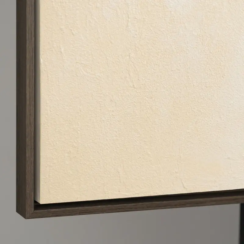 Zacht abstract schilderij in aardetinten – handgeschilderde textuur wandkunst - 140x100 Grijze lijst Nouvel Arrivage