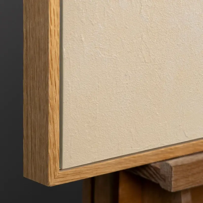 Zacht abstract schilderij in aardetinten – handgeschilderde textuur wandkunst - 140x100 Natur Holz Rahmen Prix Promo