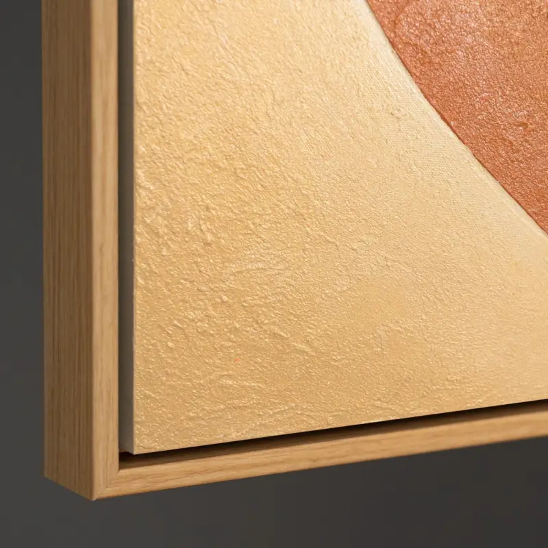 Top Vente Handgeschilderd acryl schilderij "Vormen in balans" – Moderne wanddecoratie voor woonkamer - 140x100 houtlook lijst