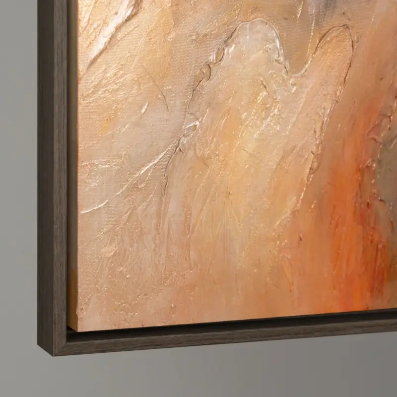 Abstract acryl schilderij op canvas "Bliksem van de eeuwigheid" – Gestructureerde schilderkunst - 120x80 Grijs Frame Haute Qualité