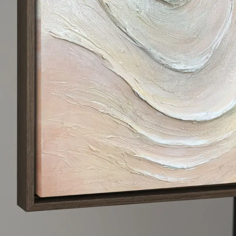 Abstract Golvend Schilderij op Canvas – Handgeschilderde Moderne Wandkunst - 120x80 Grijs frame Nouveauté