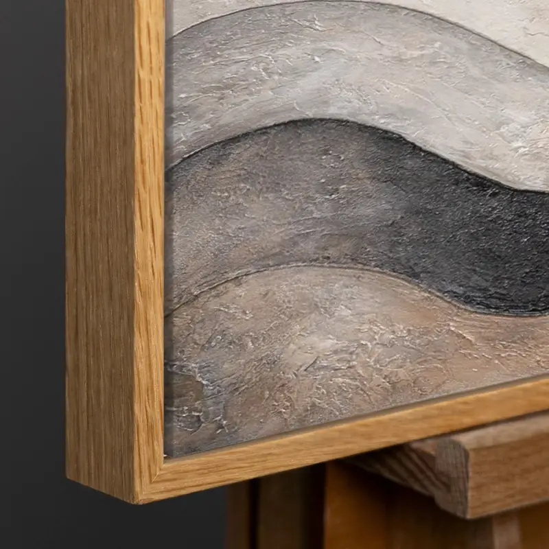 Usine Directe Minimalistisch Abstract Schilderij op Canvas met Organische Vormen - 160x80 Natur Holz Rahmen