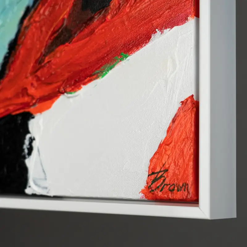 Usine Directe Moderne acrylverfschilderijen: handgeschilderde ruiter en paard "Vlucht van de ruiterkunst" - 140x100 met witte lijst