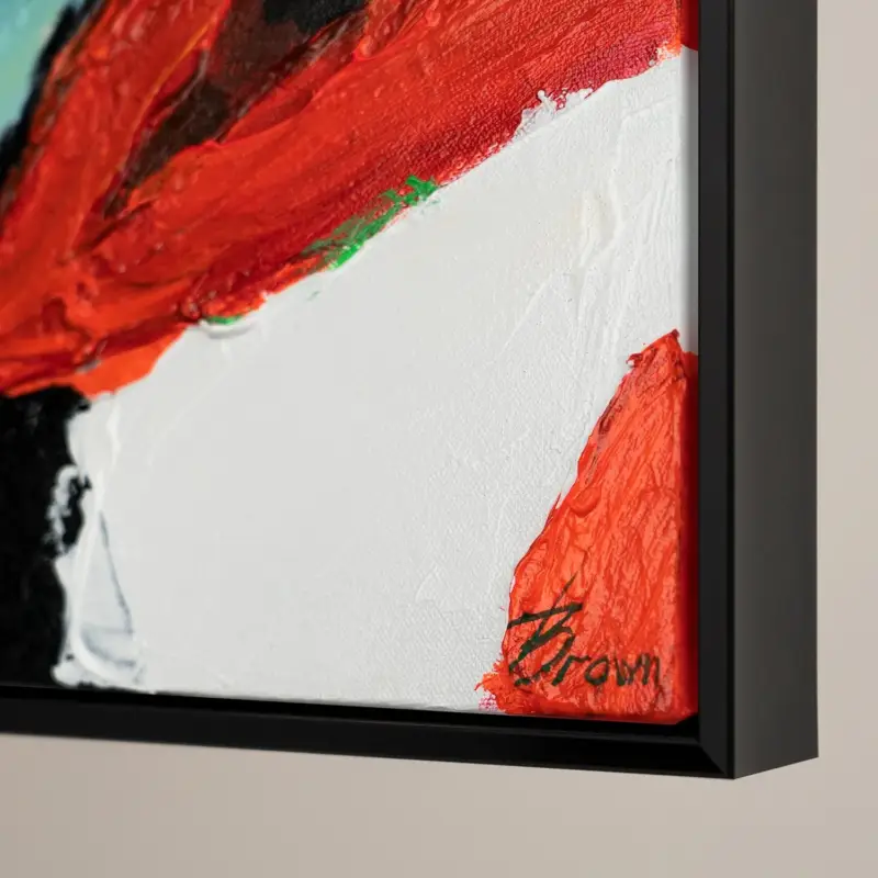 Vente Directe Moderne acrylverfschilderijen: handgeschilderde ruiter en paard "Vlucht van de ruiterkunst" - 140x100 met zwarte lijst