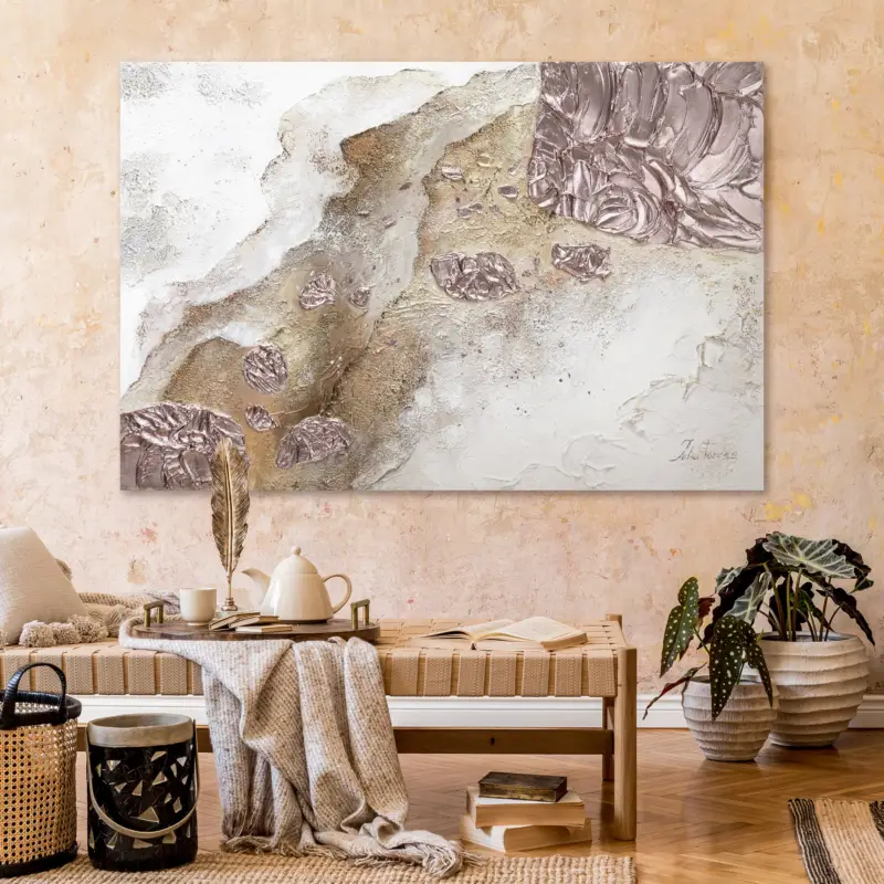 Abstract acryl schilderij op canvas – Handgeschilderde wanddecoratie "Ewigkeit" Prix Choc