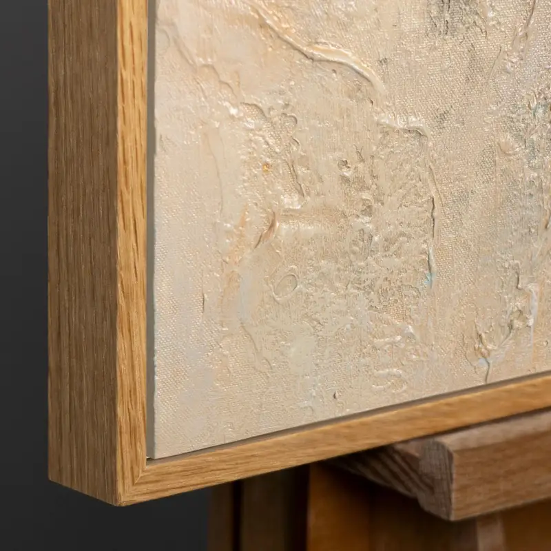 Top Vente Handgeschilderd acryl schilderij "Sluiers van tederheid" – Moderne bloemrijke schilderkunst op canvas - 120x80 Natur Holz Rahmen