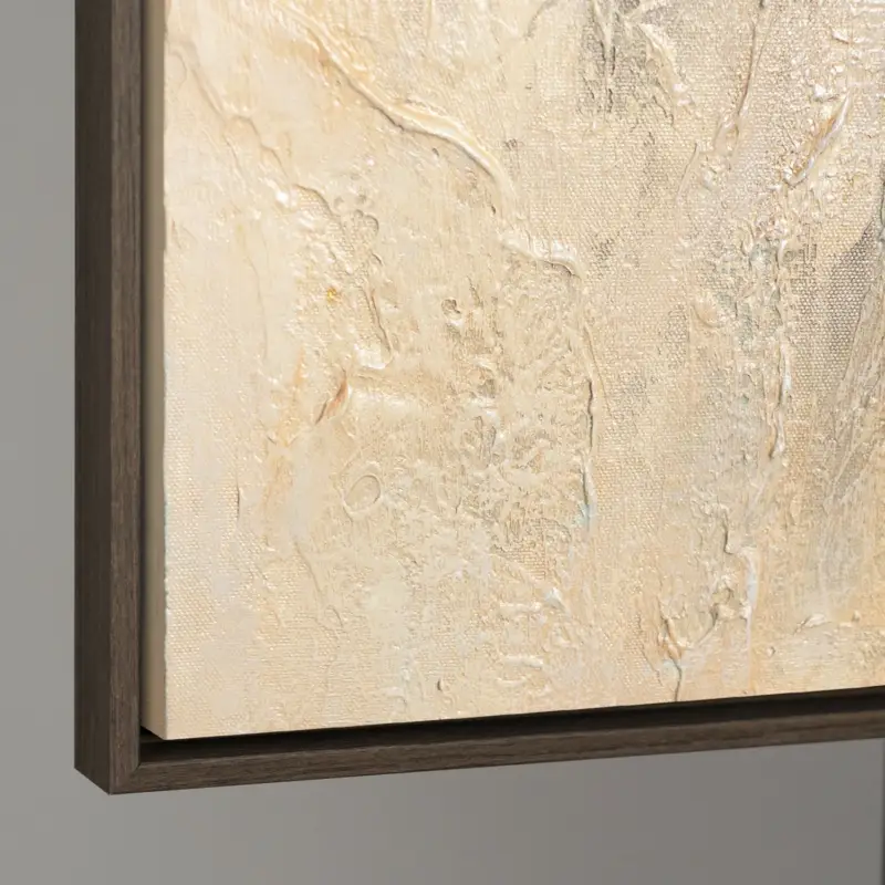 Usine Directe Handgeschilderd acryl schilderij "Sluiers van tederheid" – Moderne bloemrijke schilderkunst op canvas - 140x100 Grijs Frame