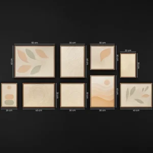 3D Reliëf Wanddecoratie Set (3–11 stuks) – Handgeschilderd op Natuurlijk Canvas | YS Art - 9 afbeelding Commander Maintenant