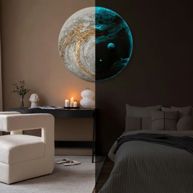 Uniek handgeschilderd schilderij, abstracte acrylkunst - D80 Certifié