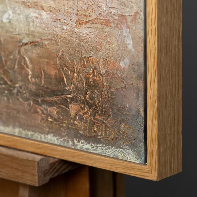 Vente Directe Moderne kunstwerken "Gouden boom" met lijst Acryl schilderijen - 200x100 / Natur Holz Rahmen