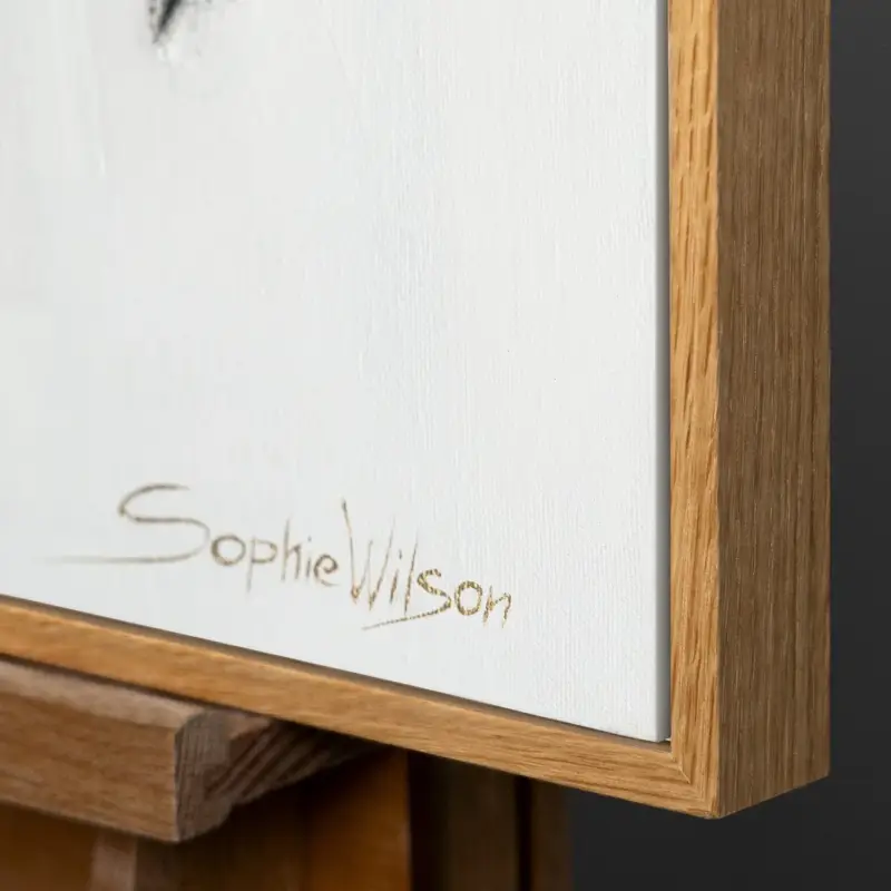 Usine Directe Handgeschilderd abstract kunstwerk met gouden accenten "City Rhythms" - 120x80 mit Natur Holz Rahmen