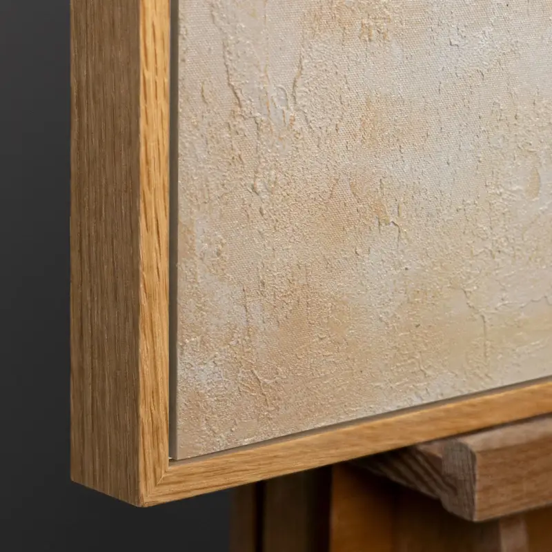 Vente Directe Boom Schilderij In Lijst – Handgeschilderd Canvas Met Groene Bladeren - 120x80 Natur Holz Rahmen