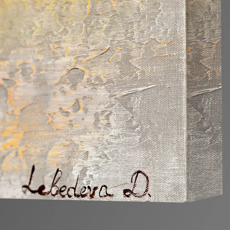 Usine Directe Handgeschilderd abstract schilderij 'Gouden Abstraktion' op canvas - 140x70