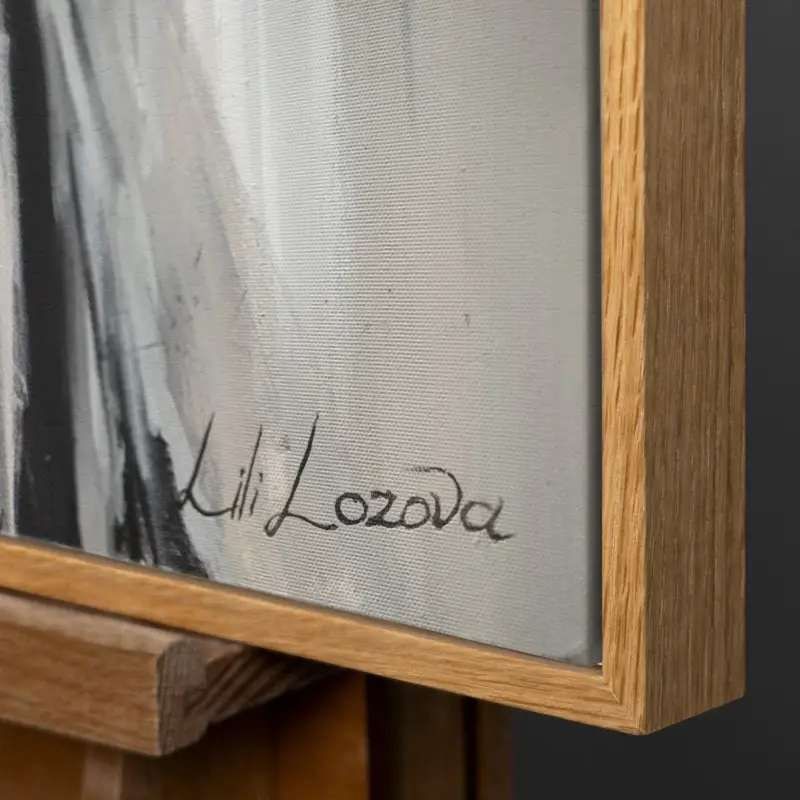 Abstract acryl schilderij met lijst – Moderne handgeschilderde wanddecoratie - 140x100 Natur Holz Rahmen / Mit Schattenfugenrahmen Meilleure Vente