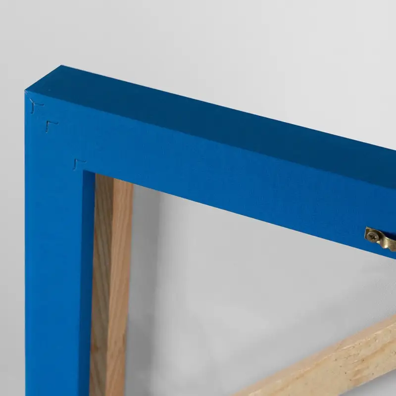 Vente Flash Handgeschilderde schilderijen op canvas met lijst "Forest Harmony" - 120/80 Blauw montuur