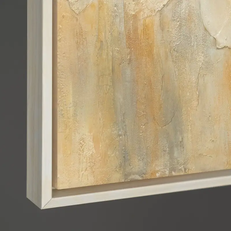 Top Vente Handgemalte moderne Gemälde für die Praxis „Feuerstaub“ - 120x80 Beige Rahmen