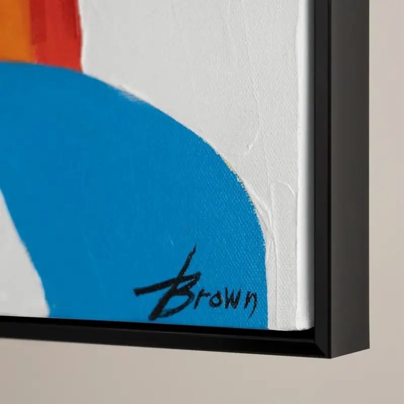 Top Vente Handgeschilderde abstracte canvas schilderijen met lijst "Expression" - 120x80 met zwarte lijst