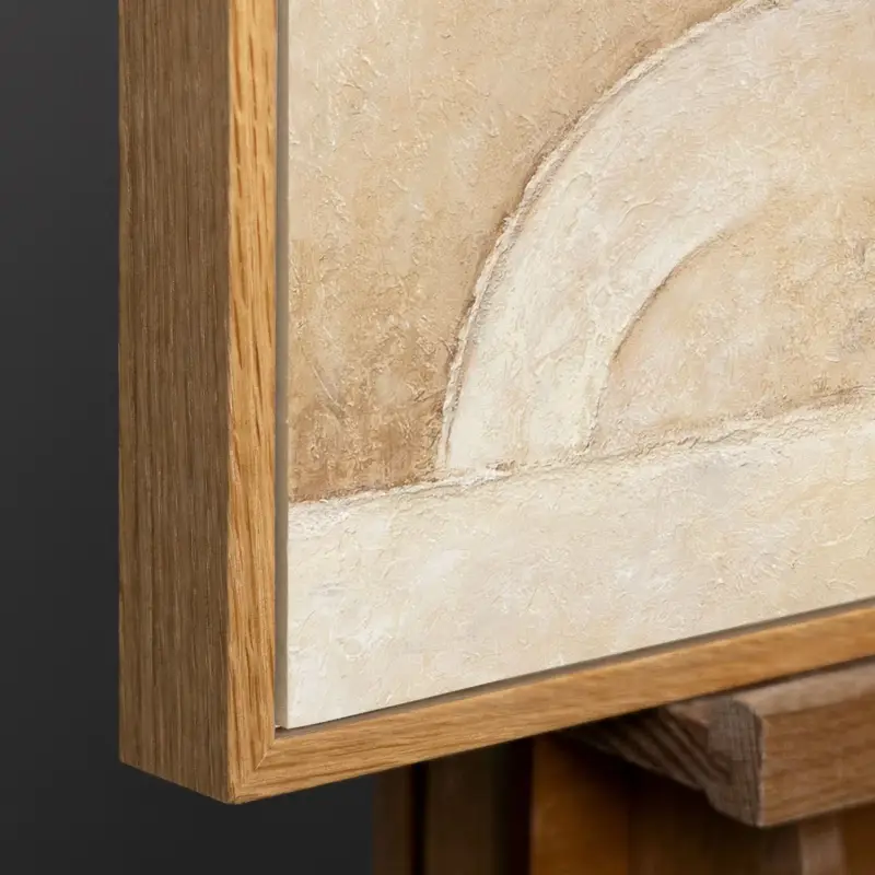 Verticaal Abstract Schilderij op Canvas met Geometrische Vormen - 120x60 Natur Holz Rahmen Offre Du Jour