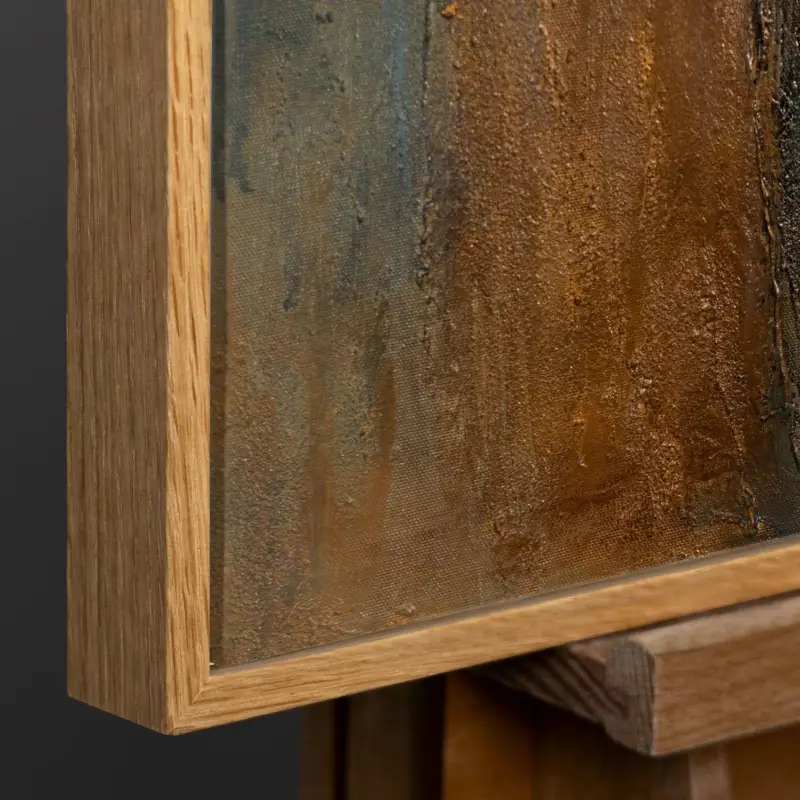 Top Vente Handgeschilderd acryl schilderij "Palet van de avond" – Moderne wanddecoratie voor woonkamer - 140x100 Natur Holz Rahmen