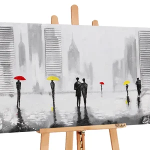 Woonkamer schilderij landschap op canvas – Modern schilderij 'Aangename ontmoeting' - 160x80 Promotion