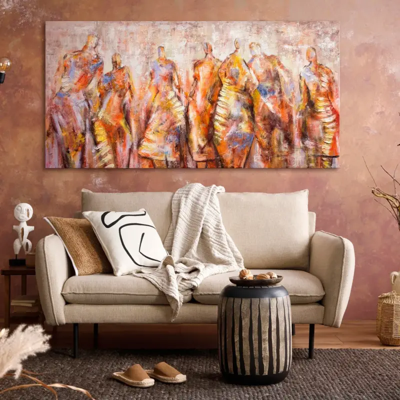 Vente Flash Modern abstract schilderij acryl “Carnaval” handgeschilderd kunstwerk voor woonkamer - 160x80