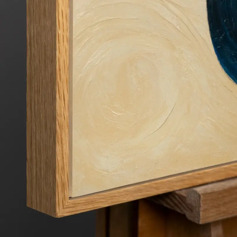 Usine Directe Abstract Geometrisch Schilderij op Canvas – Handgeschilderde Moderne Wandkunst - 140x100 Natur Holz Rahmen