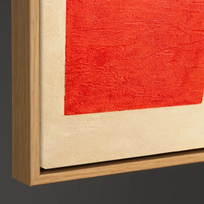 Abstract Geometrisch Schilderij Op Canvas Handgeschilderd Moderne Wanddecoratie - 140x100 houtlook lijst Offre Du Jour