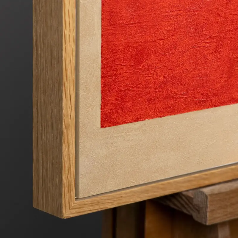 Abstract Geometrisch Schilderij Op Canvas Handgeschilderd Moderne Wanddecoratie - 140x100 Natur Holz Rahmen Livraison Gratuite