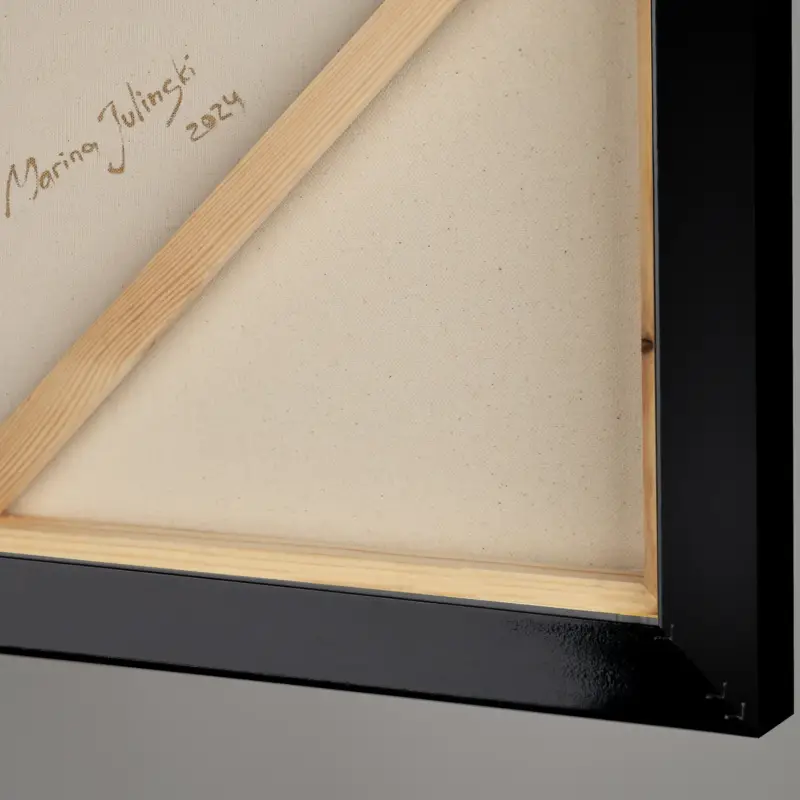 Usine Directe Moderne kunst "Gouden Fragmenten" met lijst beroemde schilderijen - 140x100 grijs frame / Schwarz Rahmen / Vertikal