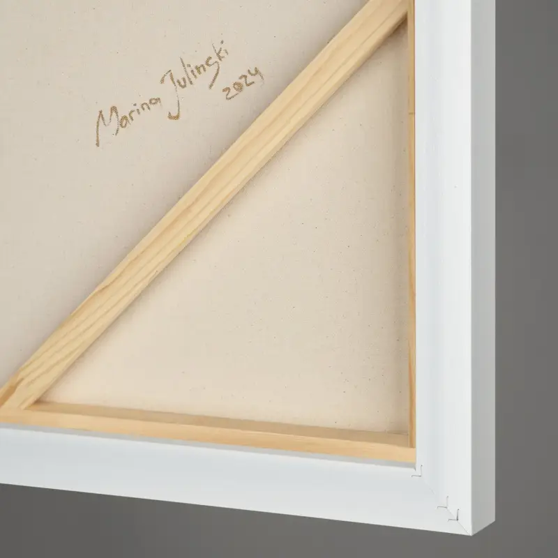 Vente Directe Moderne kunst "Gouden Fragmenten" met lijst beroemde schilderijen - 140x100 grijs frame / Weiß Rahmen / Vertikal